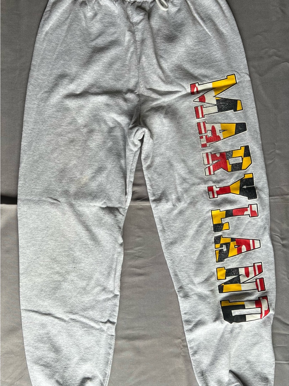 Gildan Gray Sweatpants with Yellow, Red & Black Side Graphic